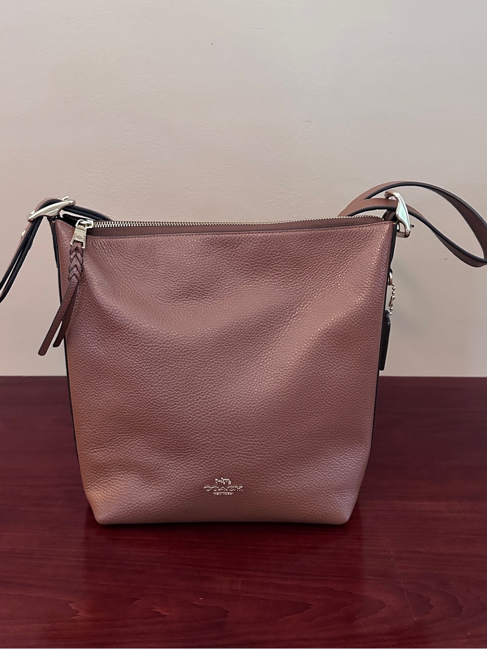 COACH Val Duffle Bag - Cognac Pebbled Leather w/ Gold Hardware